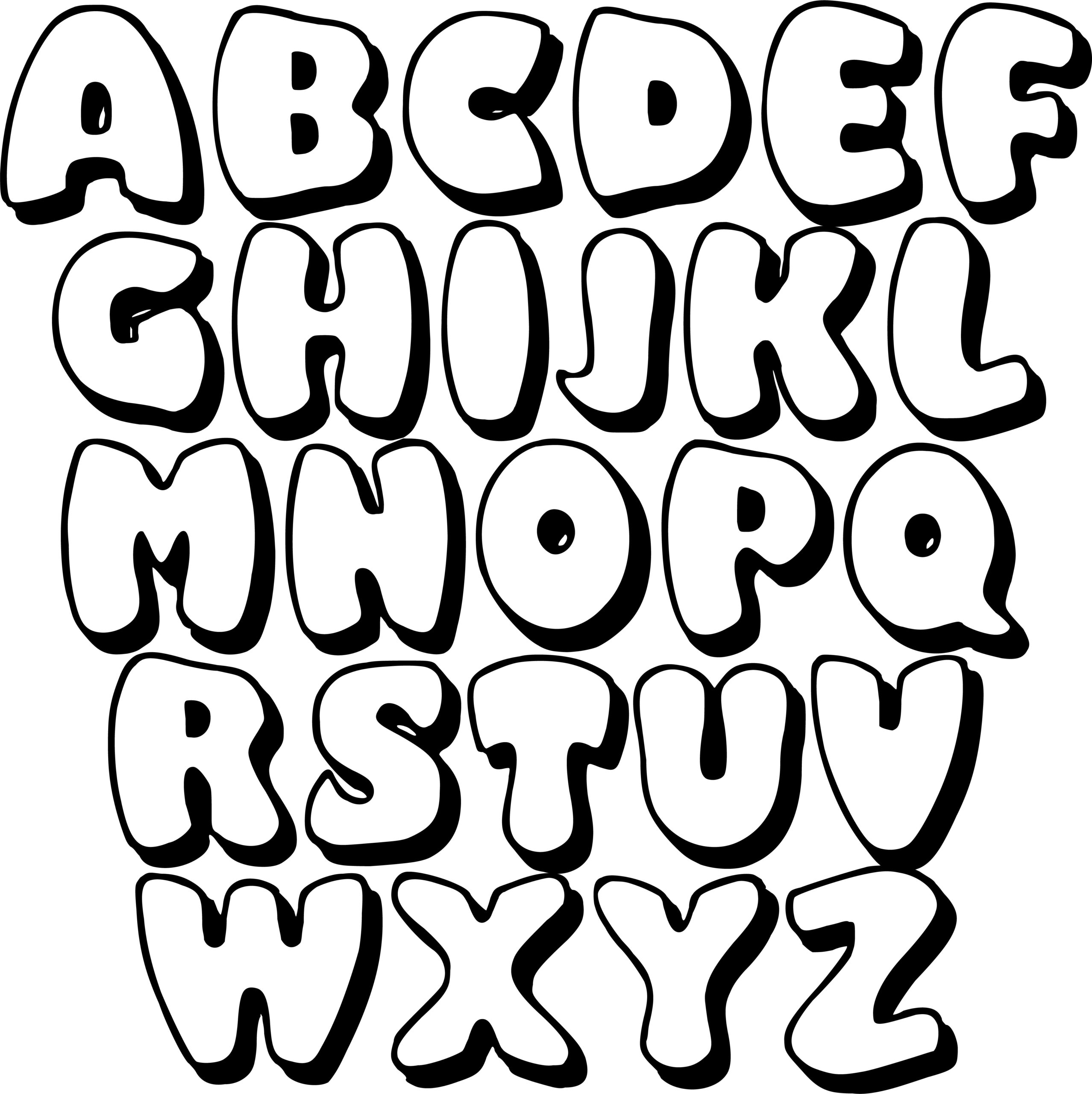 10 Best Large Printable Bubble Letters M Printablee