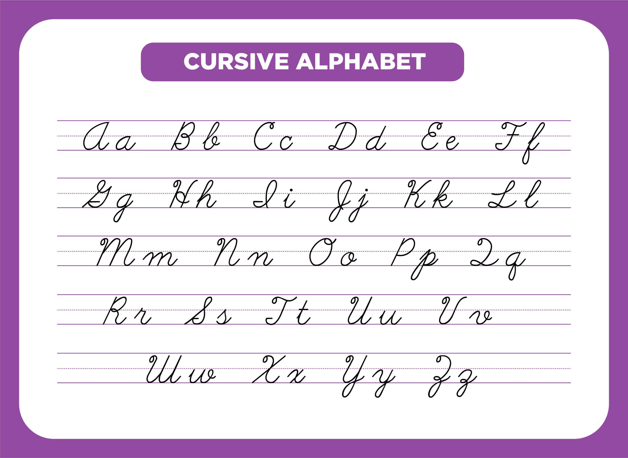 10 Best Printable Cursive Alphabet Printablee