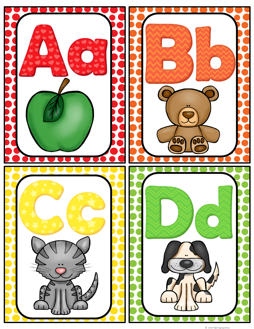 Alphabet Word Wall Cards ABC Chart Alphabet Word Wall Cards Word 