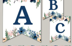 Blue Pink Floral Banner Letters Free Printable Paper Trail Design