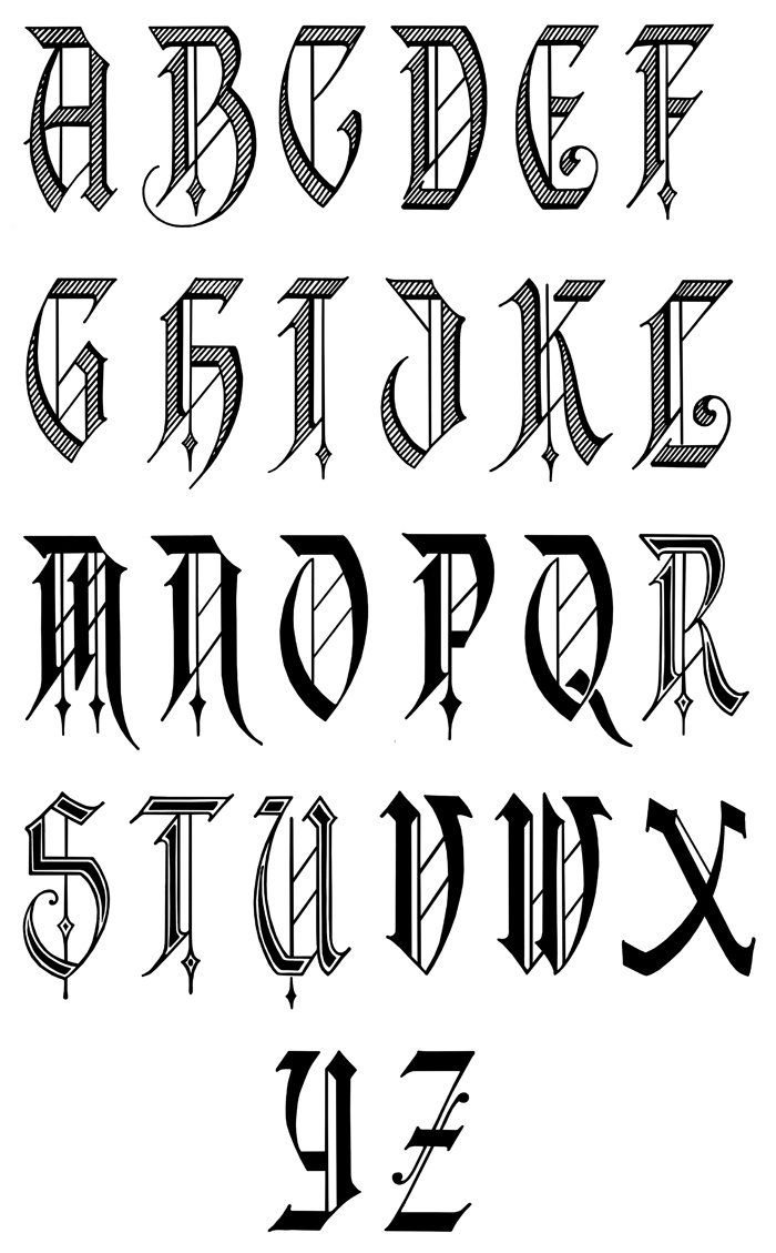 Calligraphy Alphabet Printable Calligraphy Alphabet
