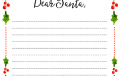 Dear Santa Fill In Letter Template