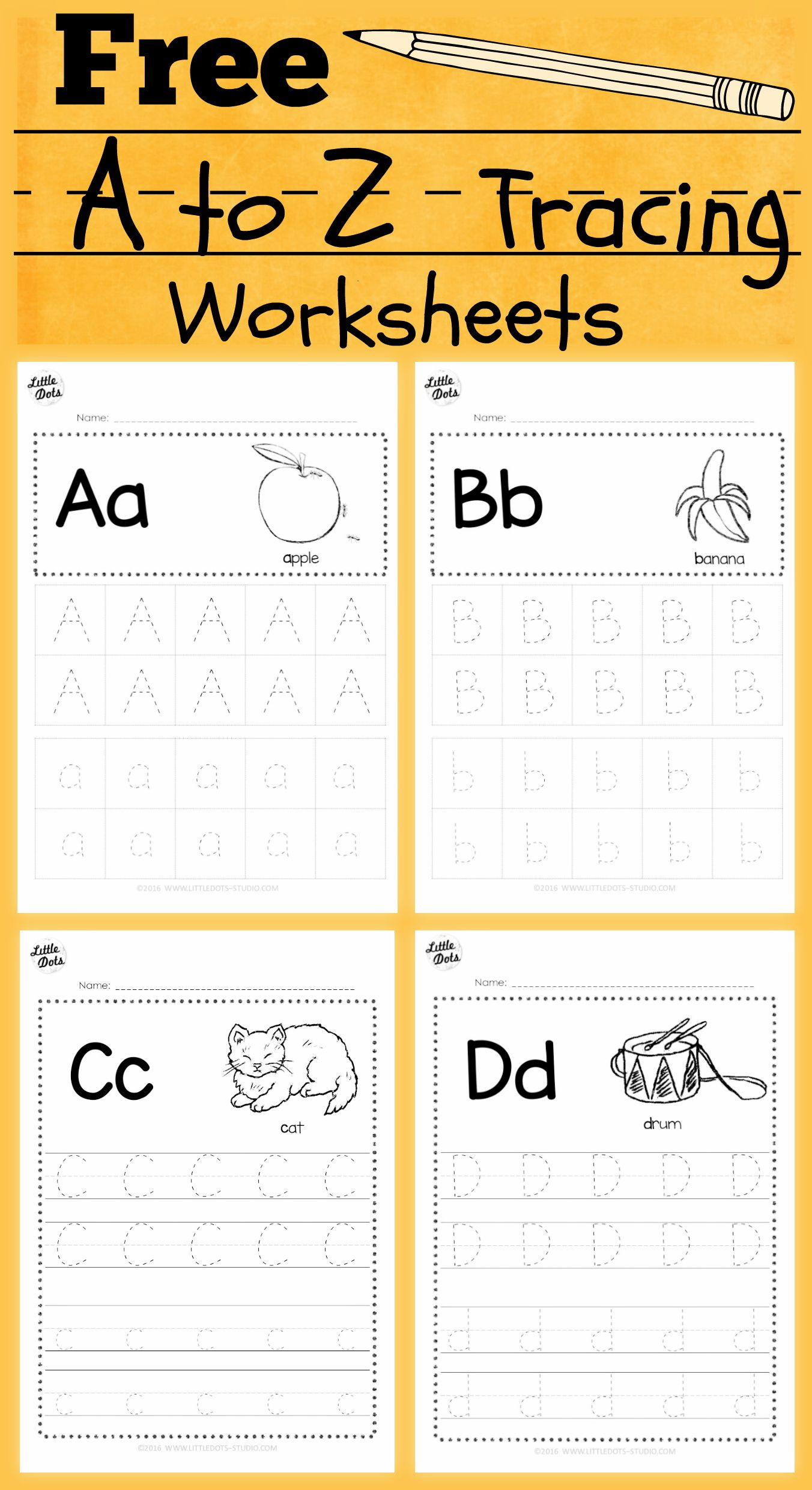 Download Free Alphabet Tracing Worksheets For Letter A To Z Suitable 