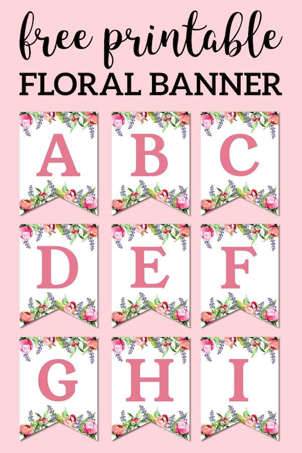 Floral Free Printable Alphabet Letters Banner Free Printable Alphabet 