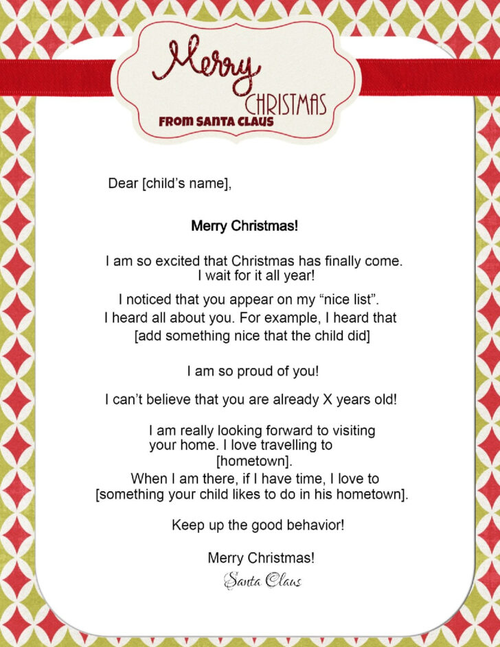 FREE Printable Letters From Santa