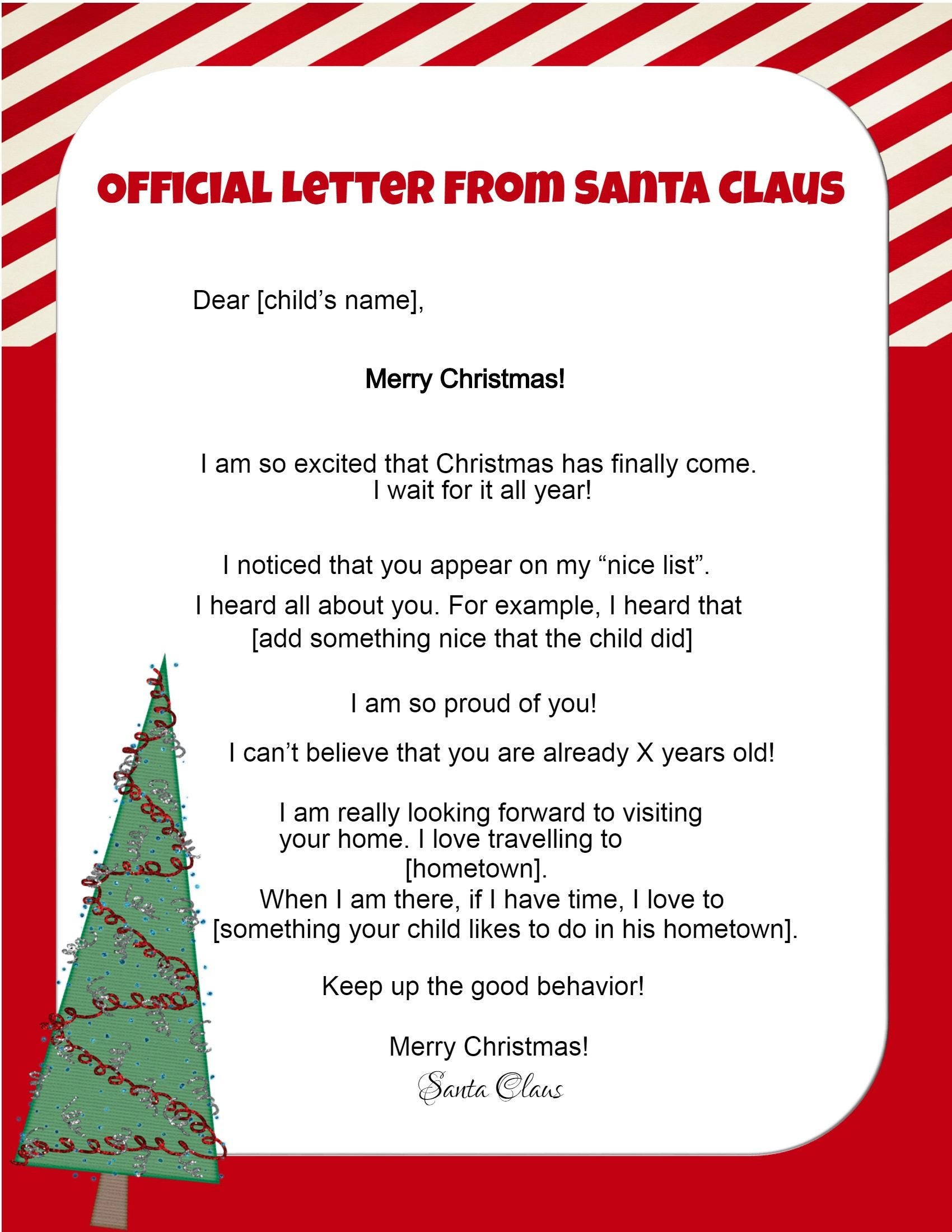 Free Letters From Santa