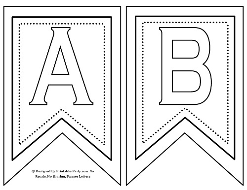 Free Printable Alphabet Letters Banner Flag Letter PDF Templates