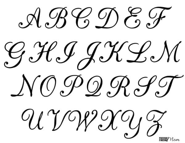 Free Printable Calligraphy Letters Printable Letters To Cut Out