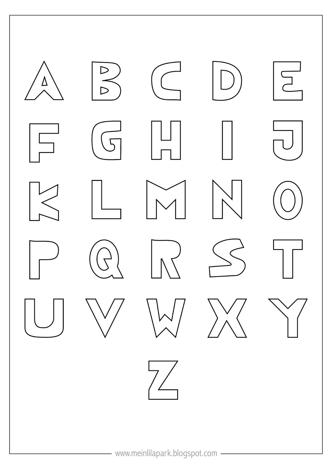 Free Printable Coloring Alphabet Letters Ausdruckbares Ausmal 