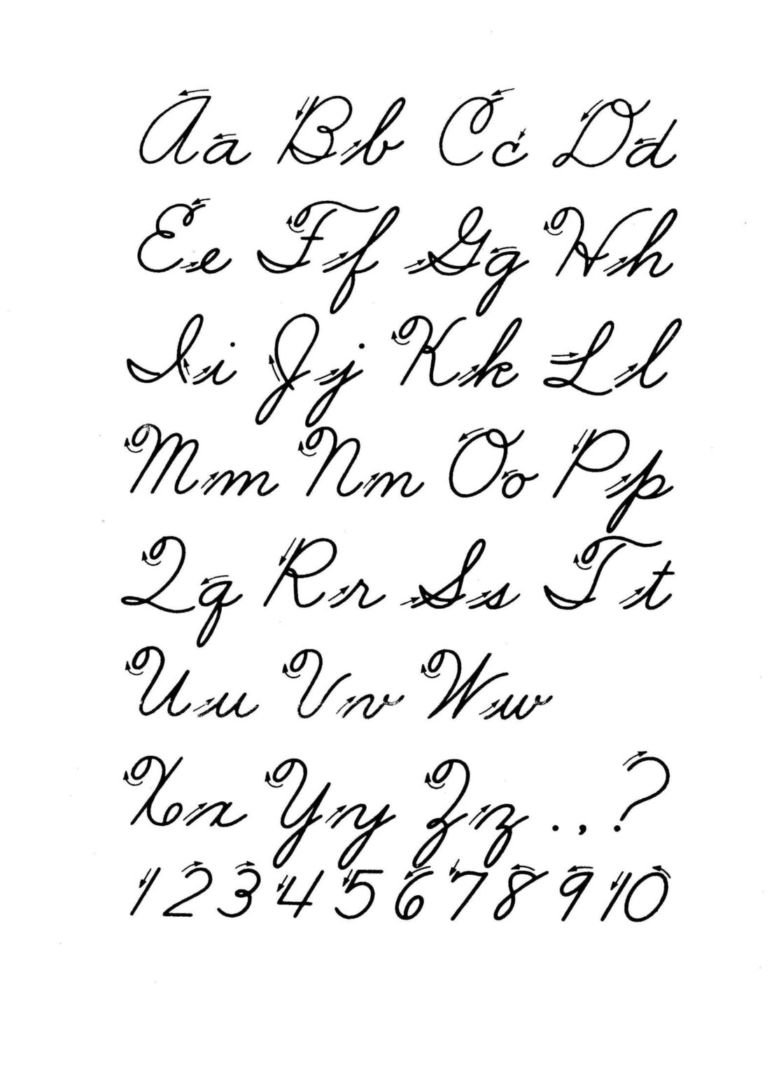 capital-cursive-letters-and-numbers-are-shown