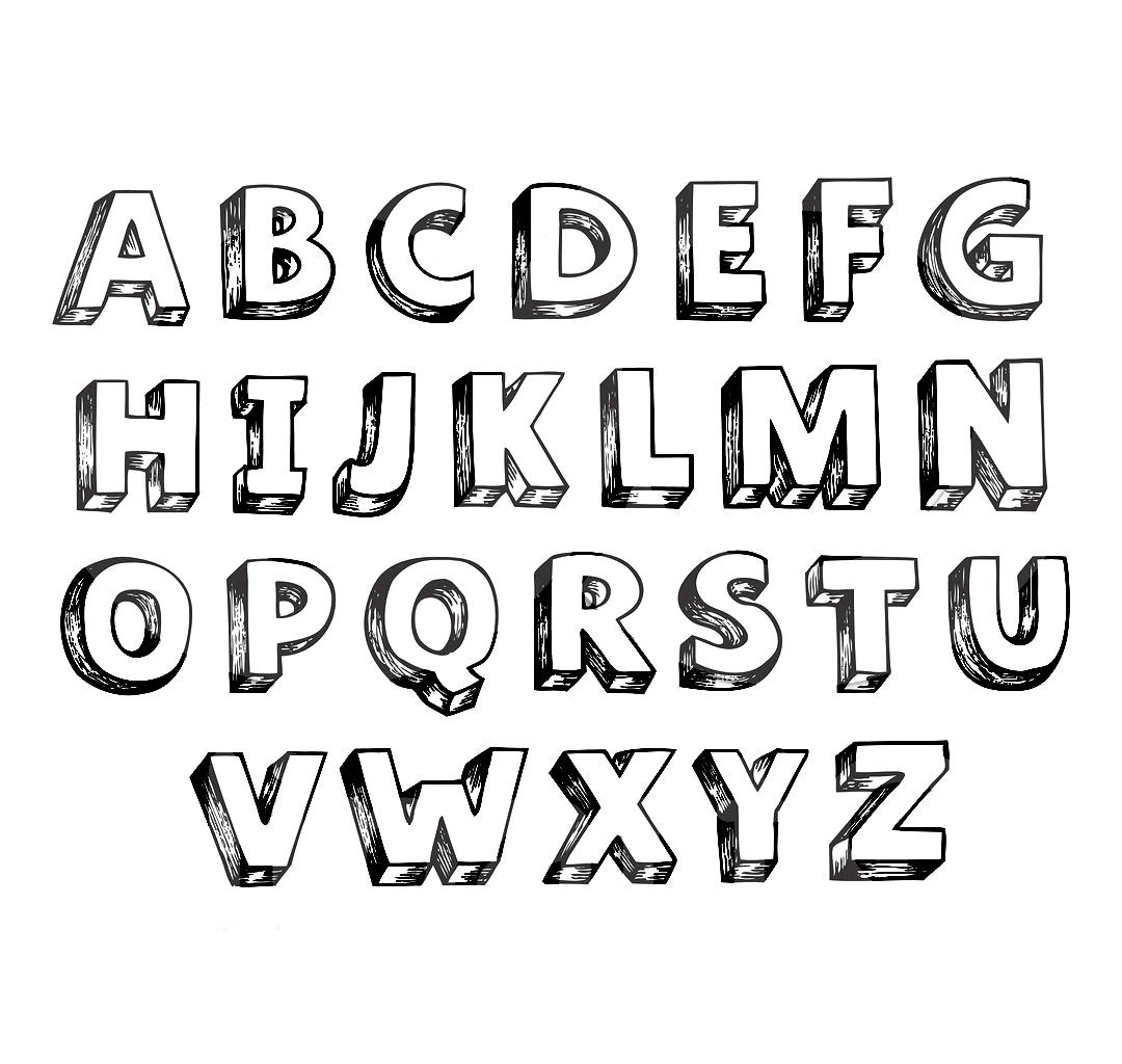 How To Draw 3D Letters Lettering Alphabet Drawing Letters Lettering 