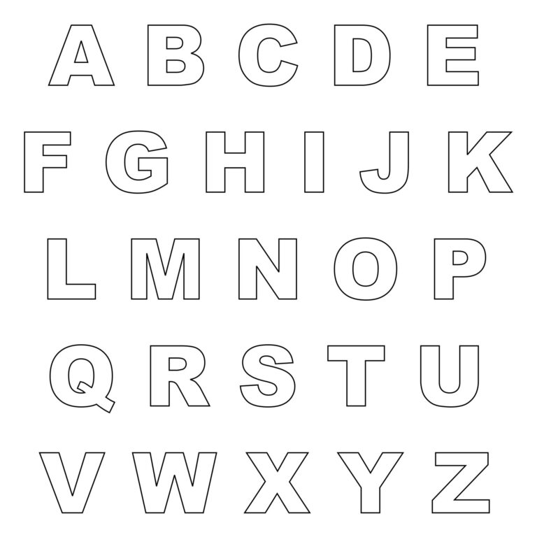 Letter Cut Out Pdf Printable Letters Big Letters 1 Character Per Page 