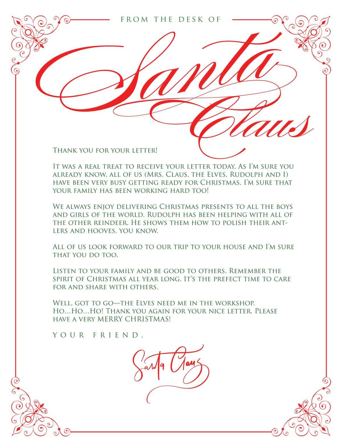 Letter From Santa Free Printable EDITABLE Skip To My Lou