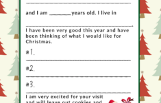 Letters To Santa Template Free Printable