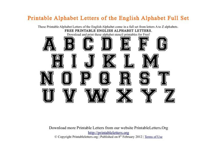 Printable Alphabet Letters Free - Printable Alphabet Letters Free Pdf Printable College Style Alphabets 728x514 