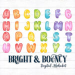Printable Digital Alphabet Letters Bubble Letters Puff Etsy Digital