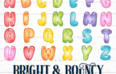 Printable Digital Alphabet Letters Bubble Letters Puff Etsy Digital