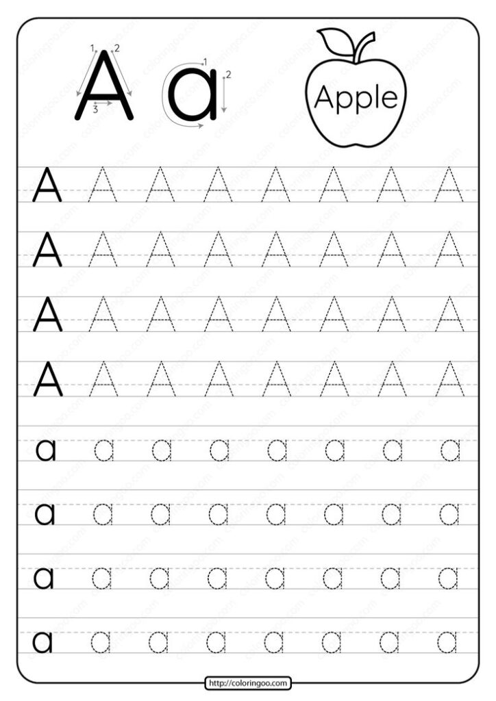 Printable Dotted Letter A Tracing Pdf Worksheet Alphabet Worksheets ...