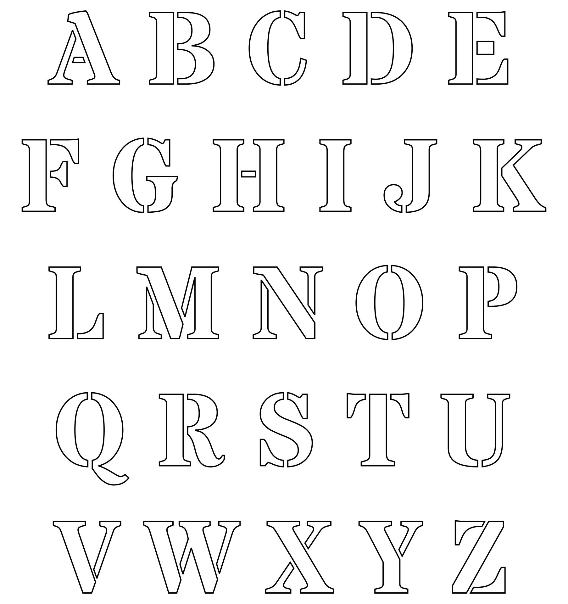 Printable Letters Cut Out Free Printable Alphabet Template Upper Case 