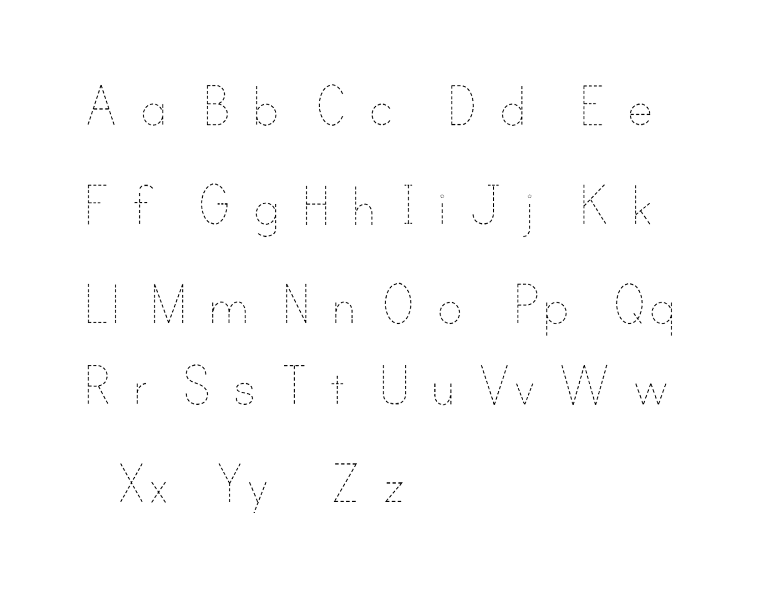 Printable Traceable Alphabet Letters Activity Shelter