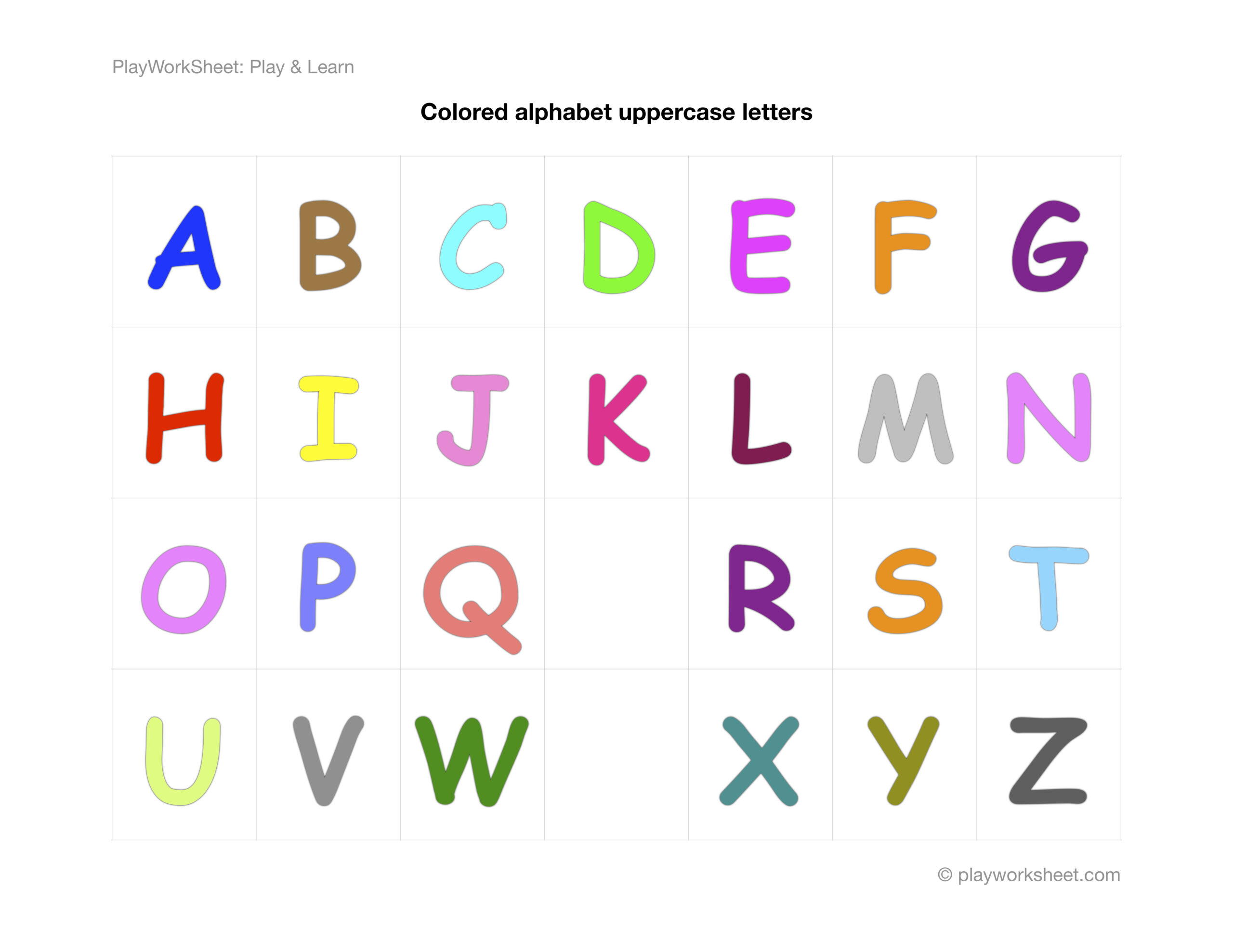 Single Printable Colored Alphabet Letters Free