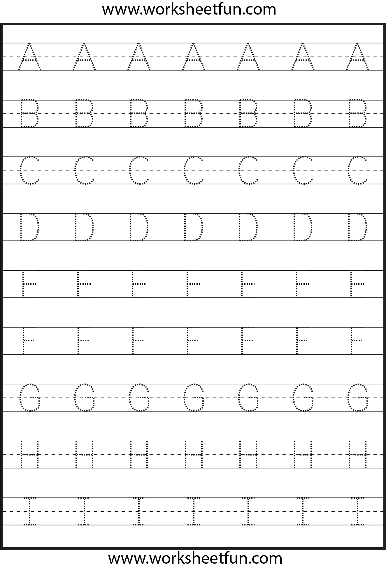 Tracing Uppercase Letters Capital Letters 3 Worksheets FREE 