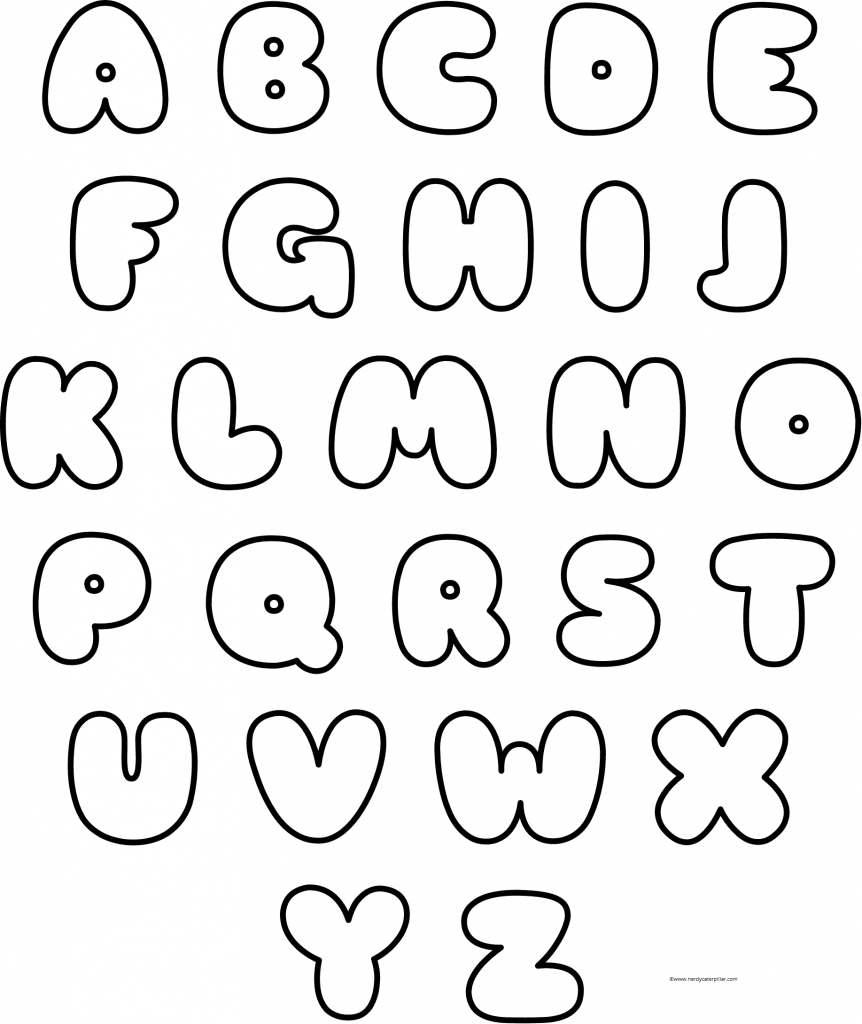 Uppercase Bubble Letters Printable Lettering Alphabet Fonts Bubble 